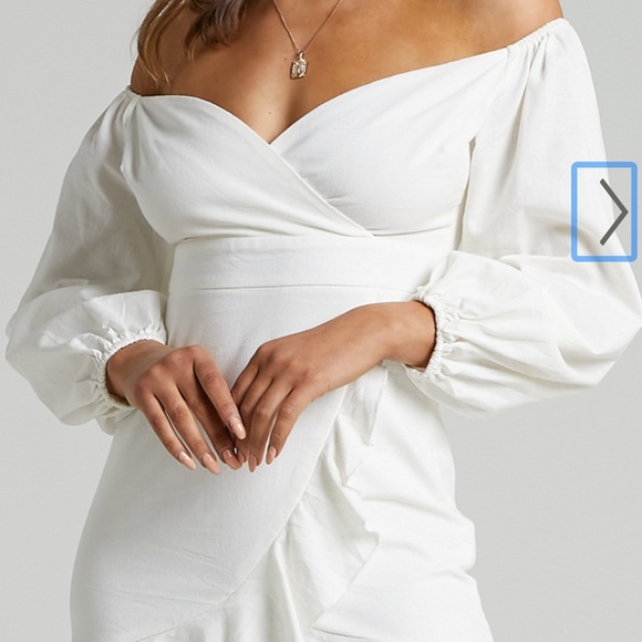 CANT MOVE ON OFF SHOULDER MINI DRESS IN WHITE LINEN LOOK
SHOWPO - Picture 1 of 5